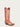 Coral snip toe boots white embroidery  side view