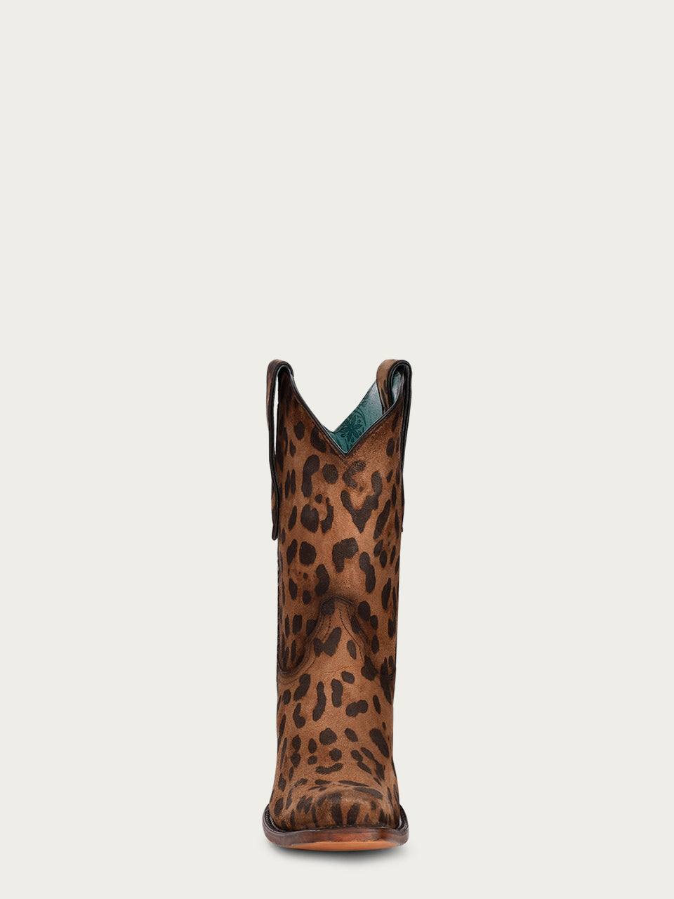 Cheeta cowgirl boot snip toe side view