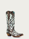 C3460 -Corral Boots - Ladies sky blue glitter & studs side view