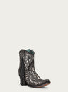 C3828-corralboots-ladies brown python full exotic ankle boot side view